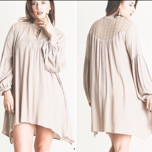 Umgee Lace Tunic Dress - Cream